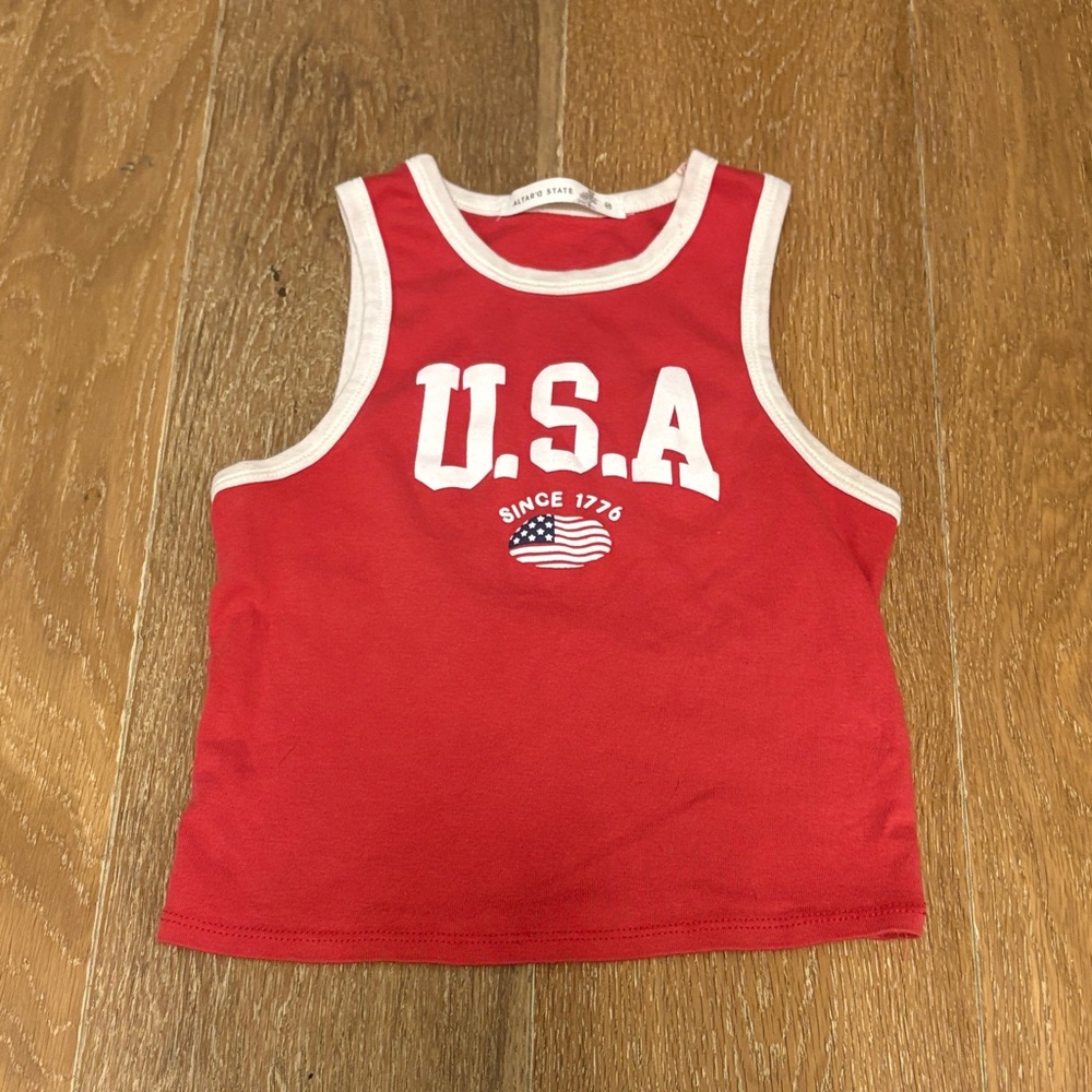 Altar'd State Red USA Crop Top